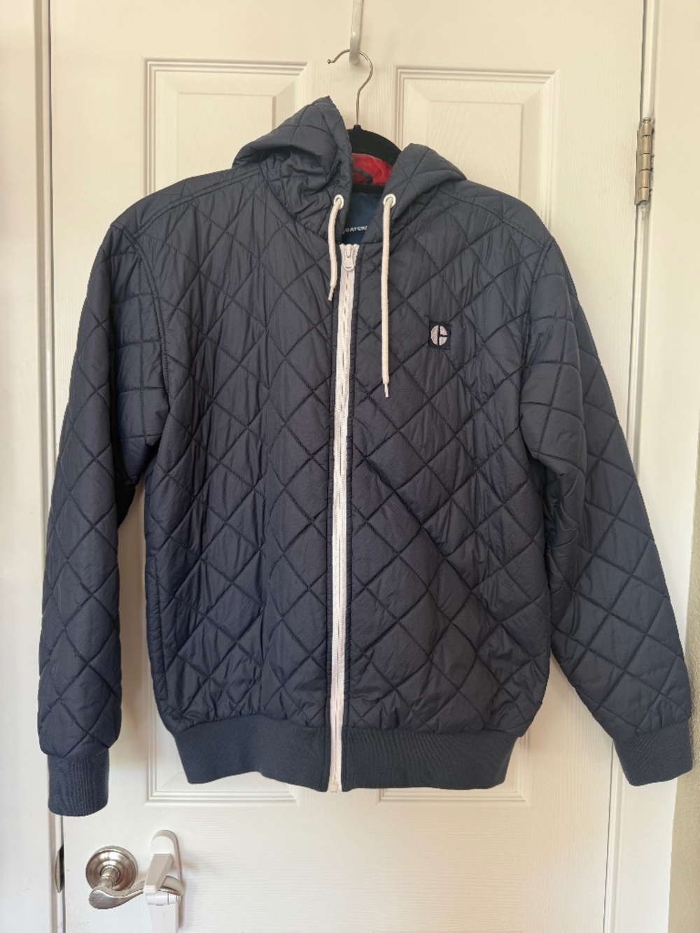 Caterpillar Vintage Logo Quilted Hoodie Puffy Jacket - Men's Size Large